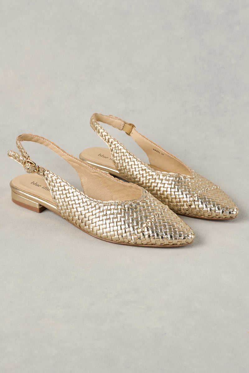 Hazel Woven Slingback - Gold
