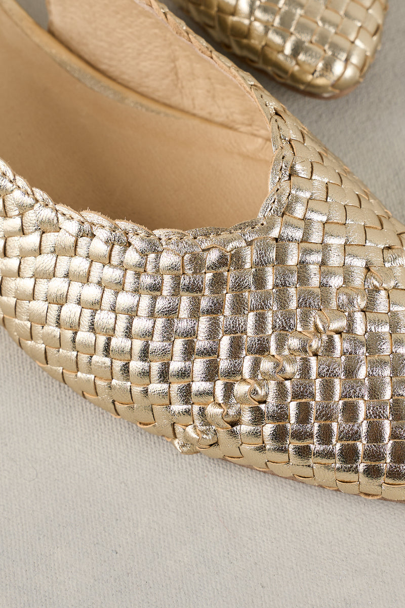 Hazel Woven Slingback - Gold