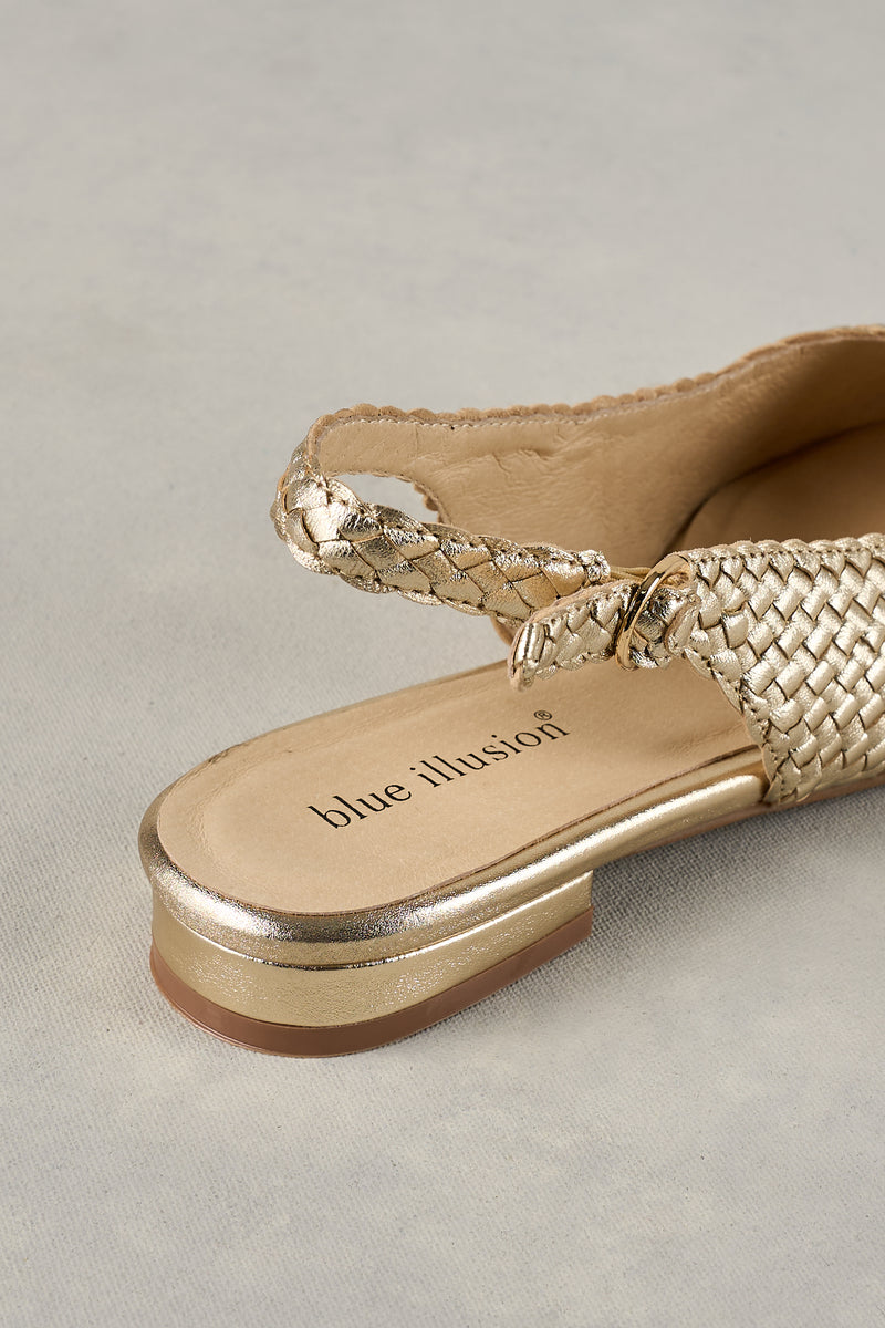 Hazel Woven Slingback - Gold