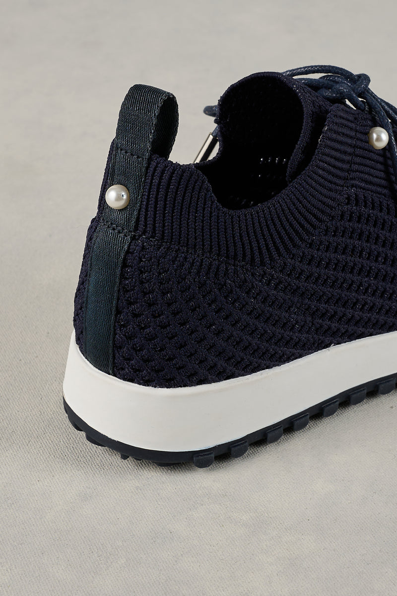 Perla Knit Sneaker - Navy