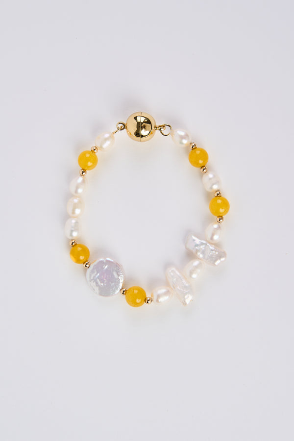 Saffron Pearl Bracelet