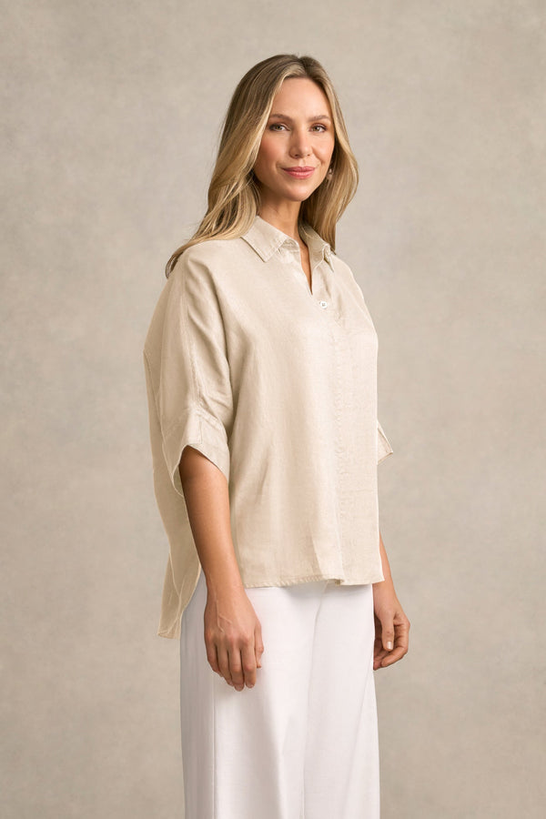 Relaxed Lightweight Shirt - Natural Cross Dye