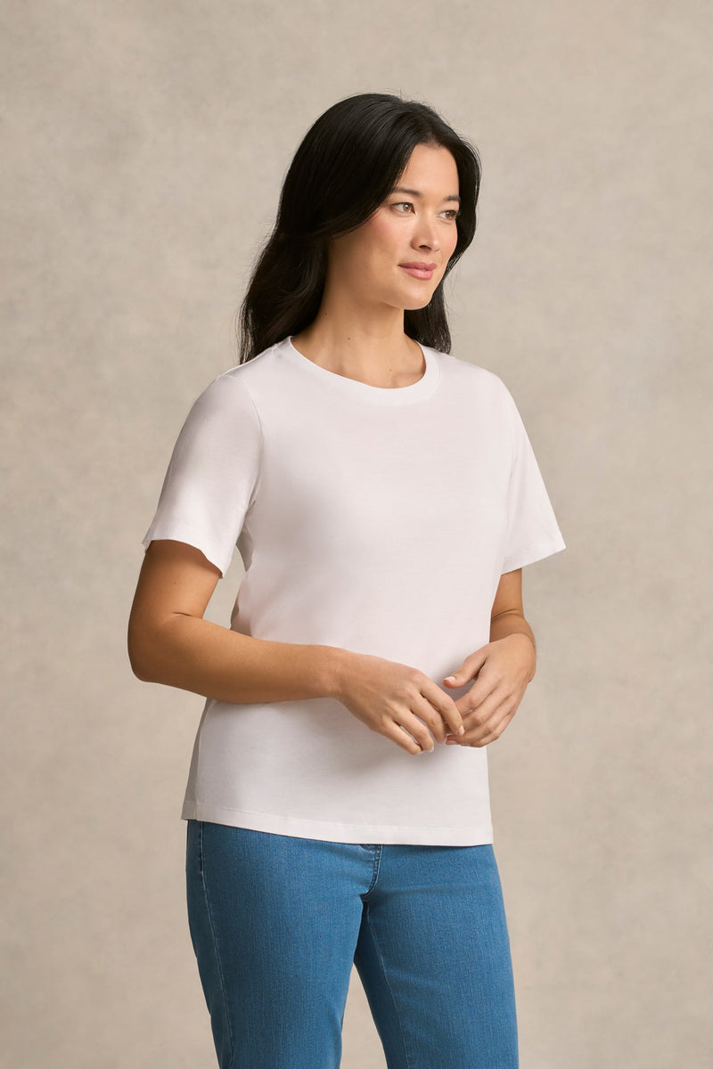 Cotton Crew Neck Tee - White