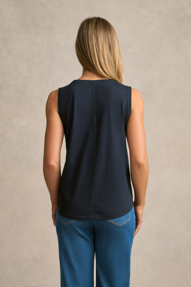 Mercerised Cotton Tank - Ink