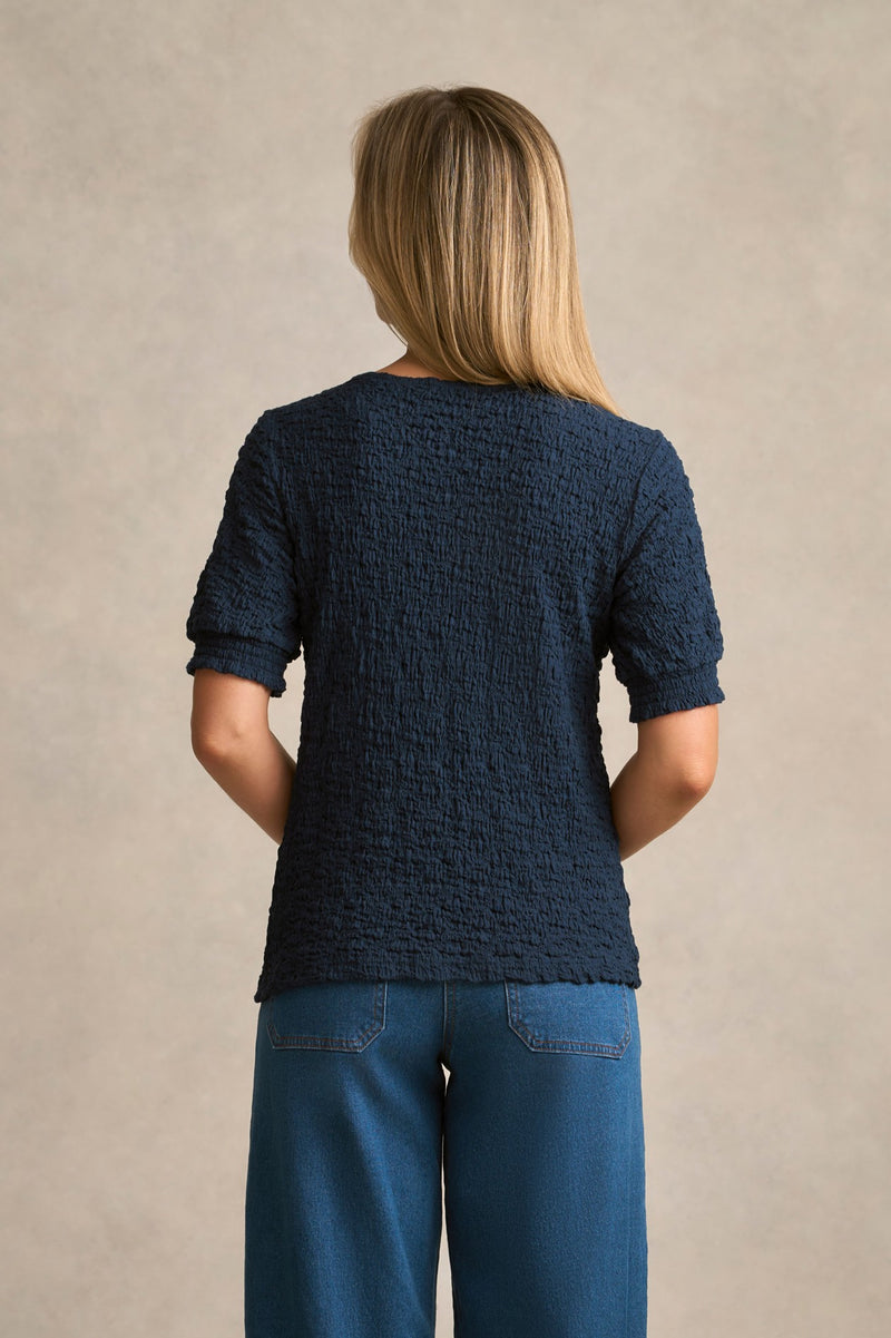 Puff Sleeve Crinkle Tee - Ink