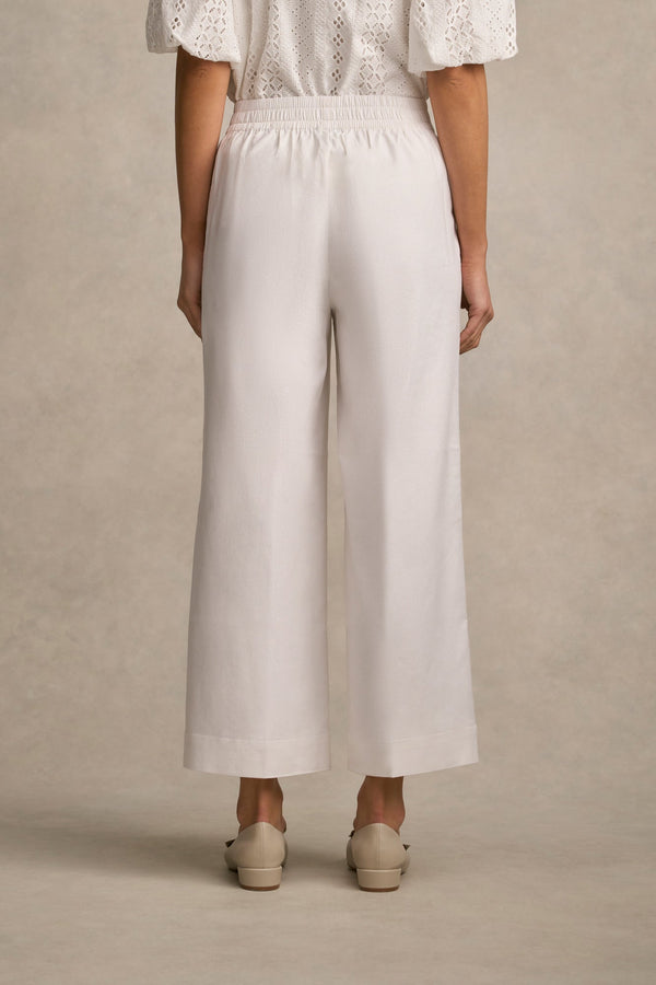 French Linen 7/8 Pant - White