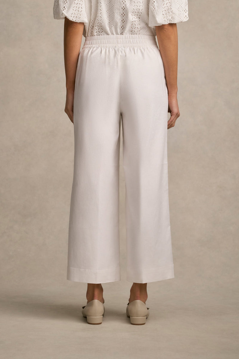 French Linen 7/8 Pant - White