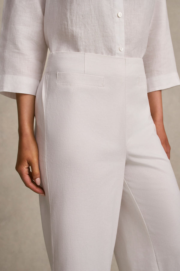 French Linen Culotte - White