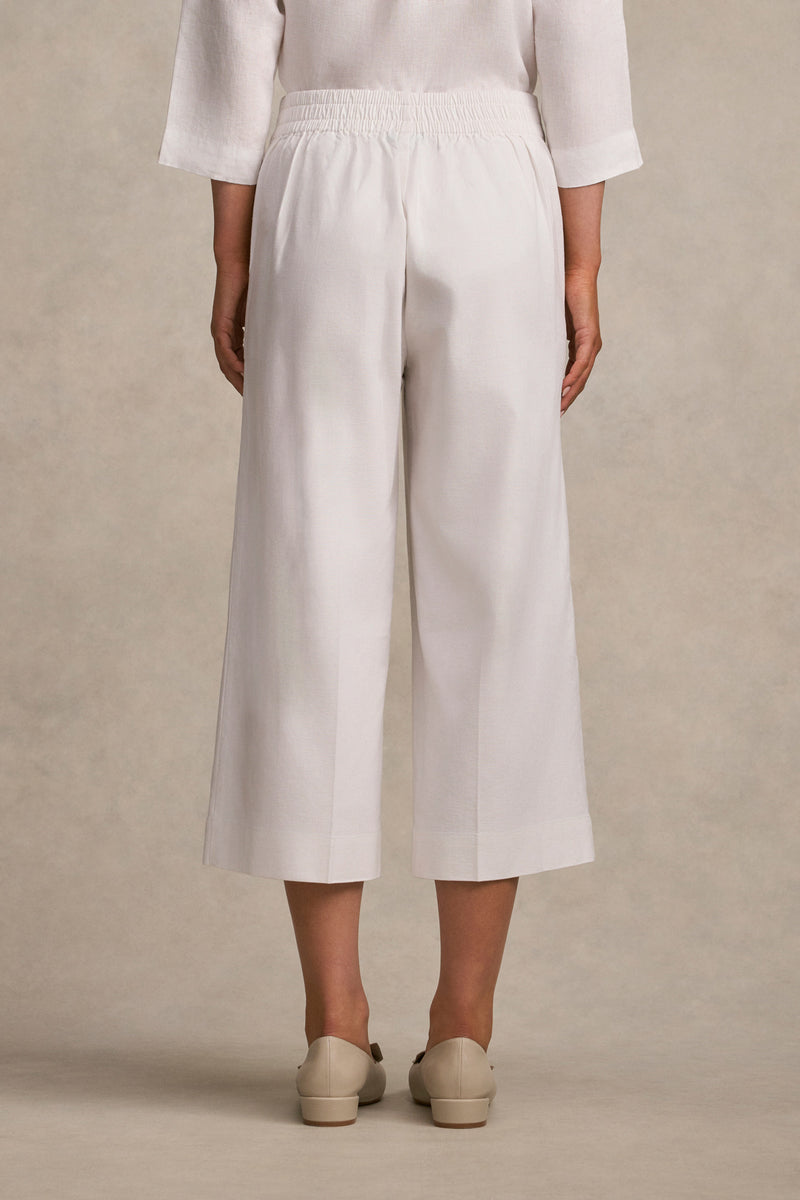 French Linen Culotte - White