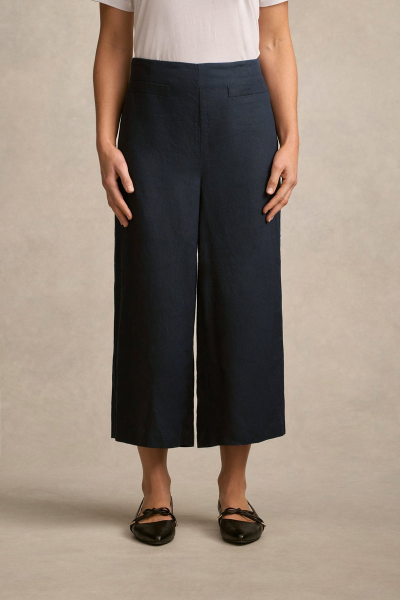 French Linen Culotte - Ink