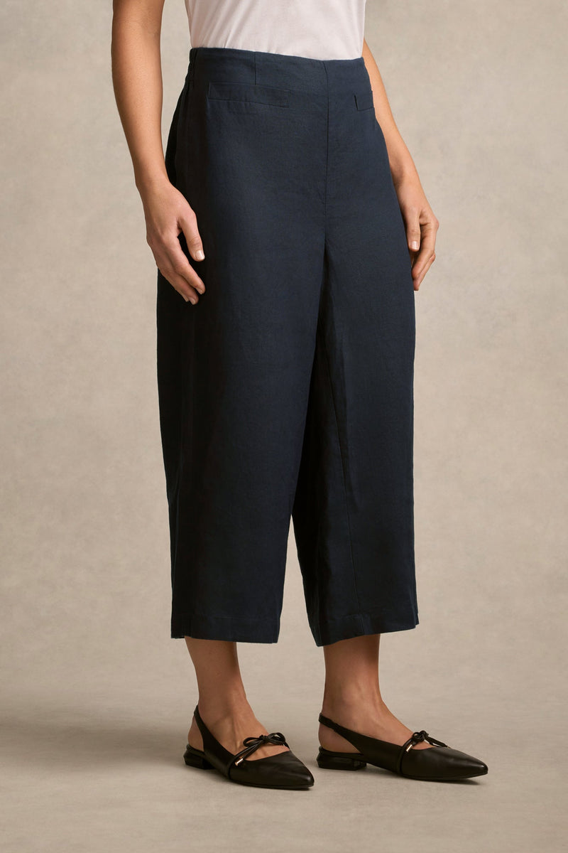 French Linen Culotte - Ink