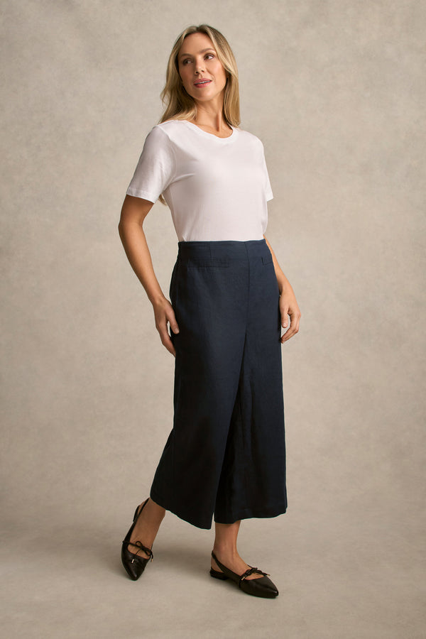 French Linen Culotte - Ink