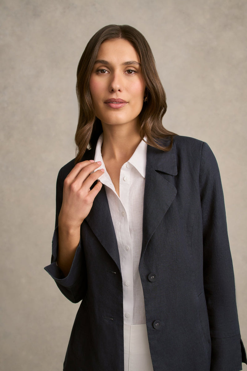 French Linen Jacket - Ink