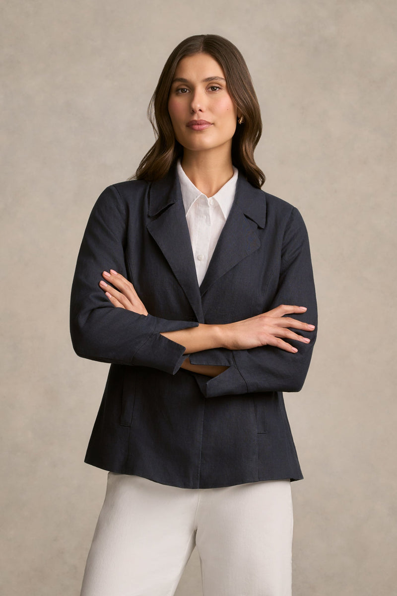 French Linen Jacket - Ink