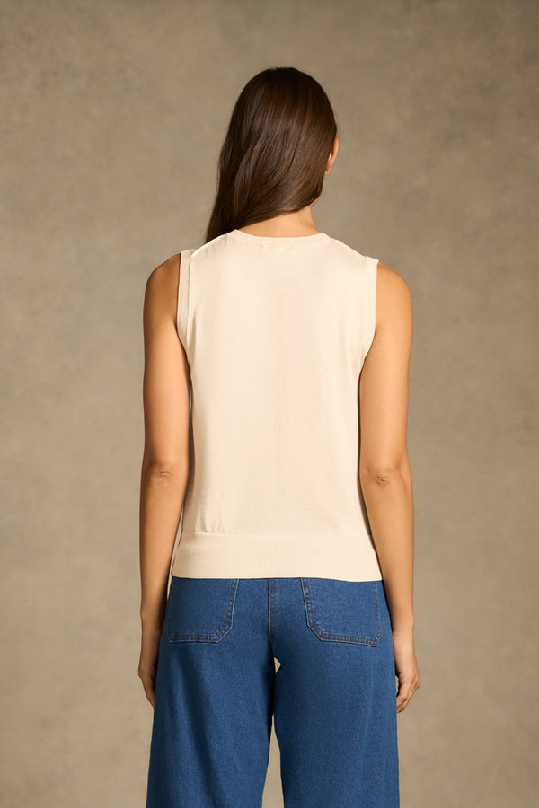 Cotton Knit Tank - Vanilla