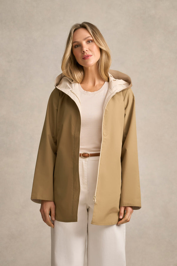 Reversible Rain Jacket - Tan / Soft Cream