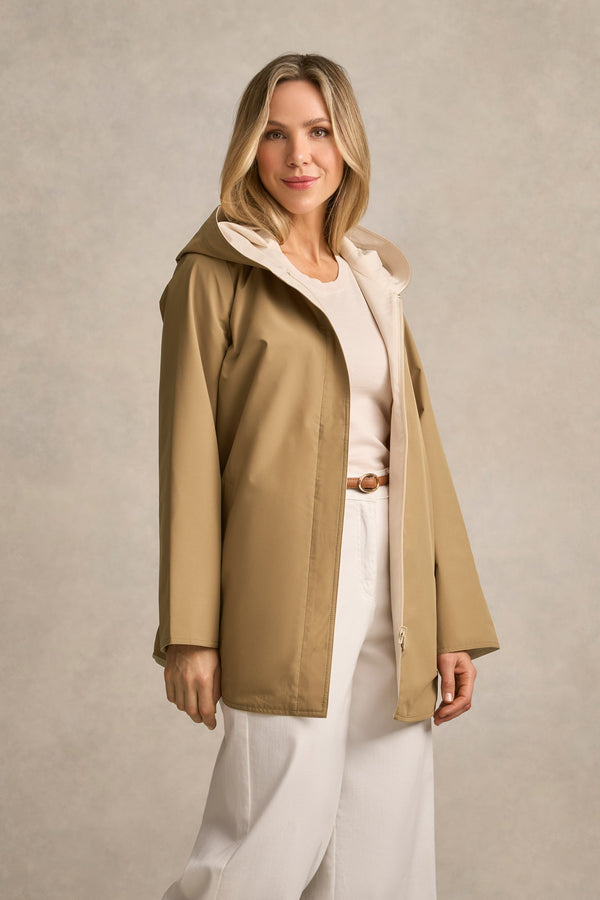 Reversible Rain Jacket - Tan / Soft Cream