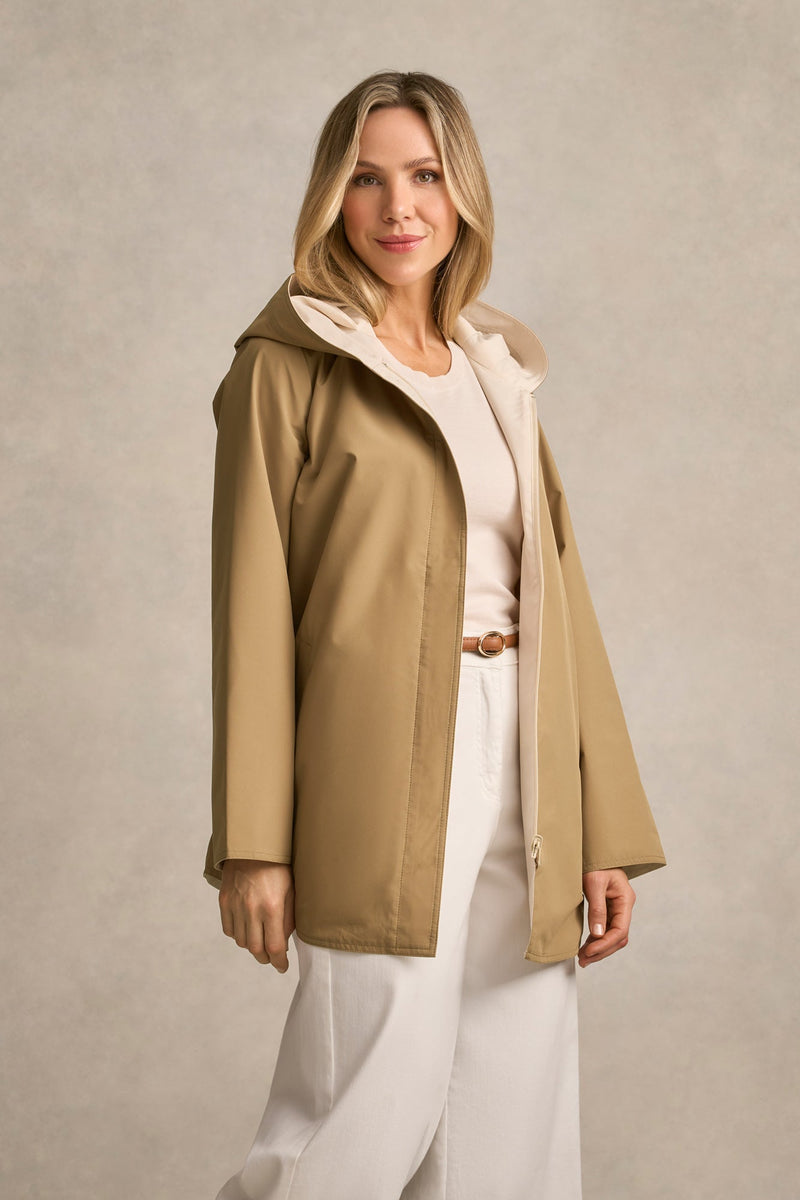 Reversible Rain Jacket - Tan / Soft Cream