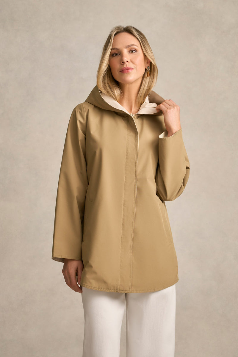 Reversible Rain Jacket - Tan / Soft Cream