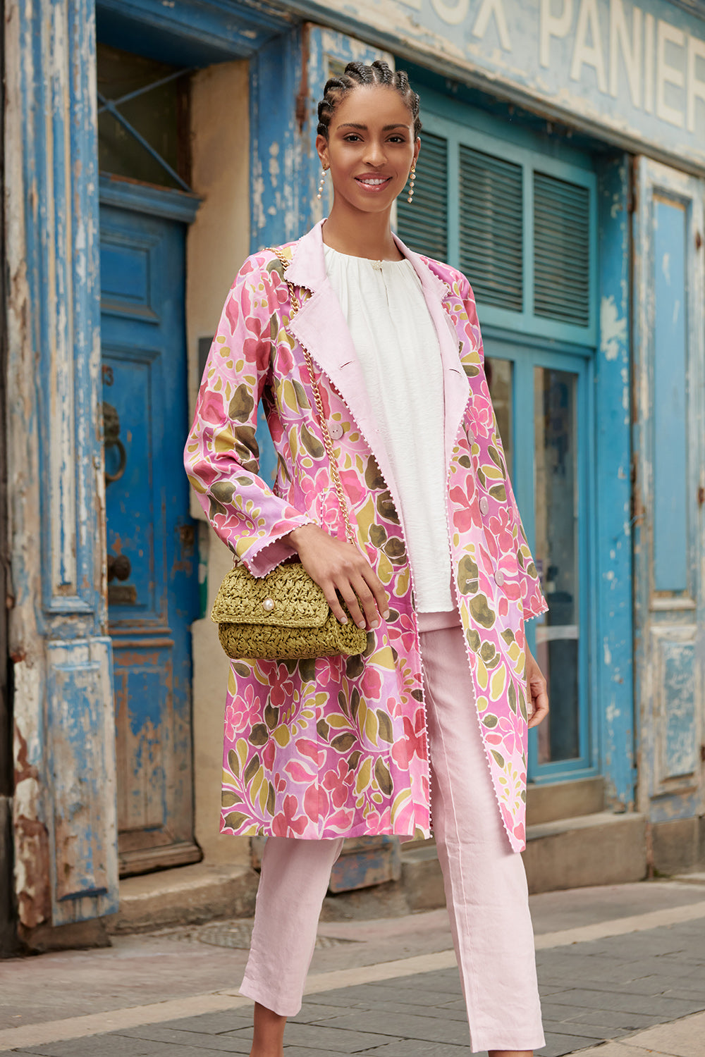 Pink shop floral coat