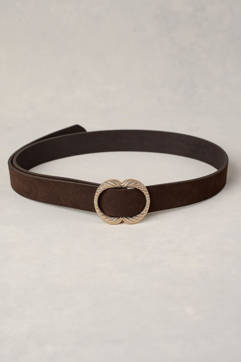 SIENNA SUEDE BELT - CHOCOLATE