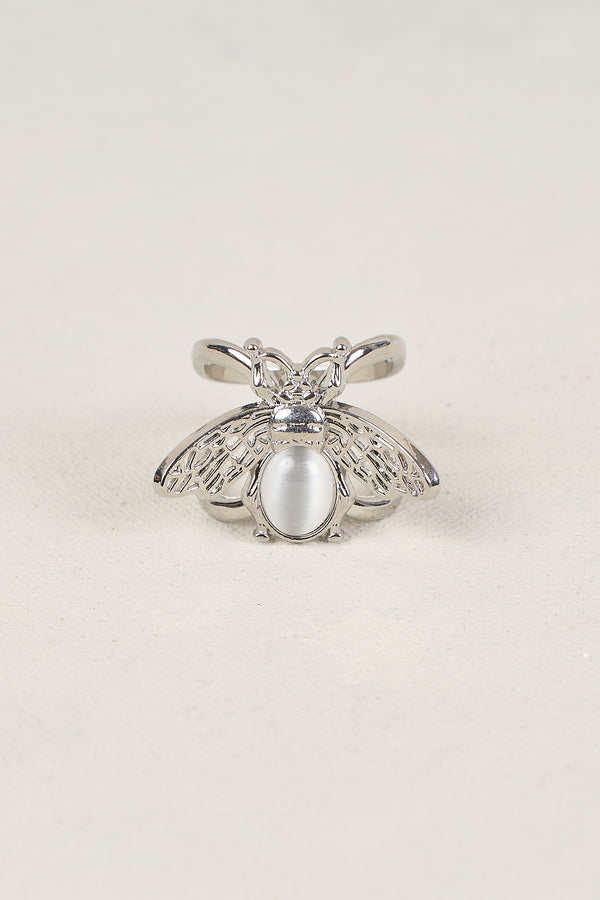 SILVER BEE SCARF RING - SILVER