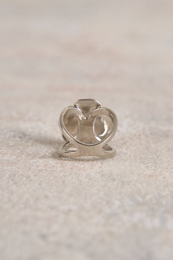 Silver Rose Scarf Ring