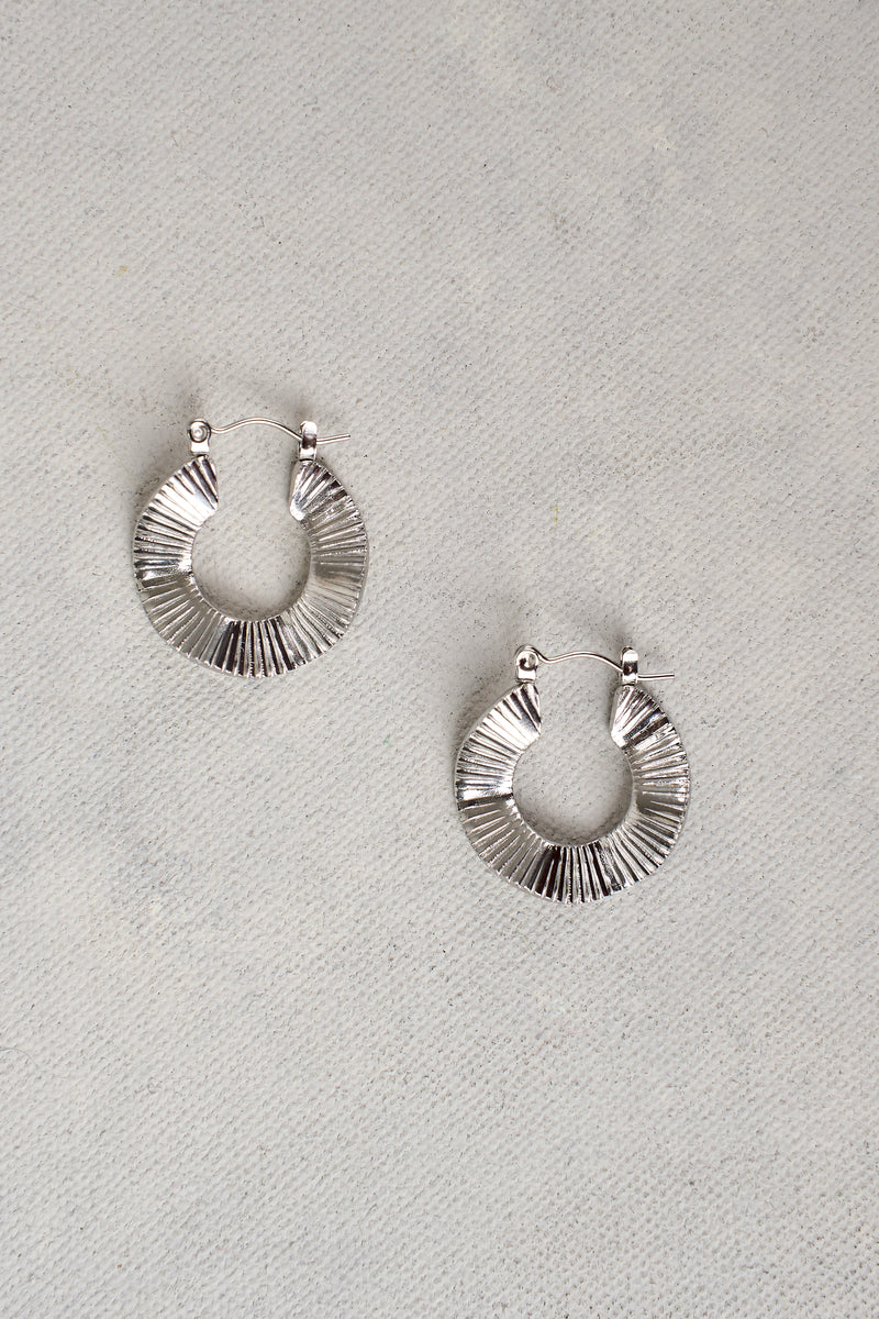 Silver Sculptural Hoops - silver