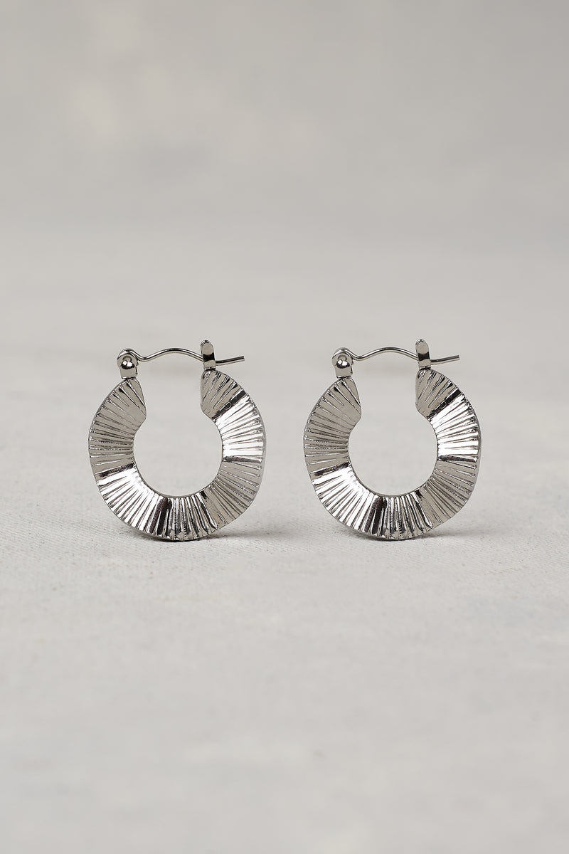 Silver Sculptural Hoops - silver