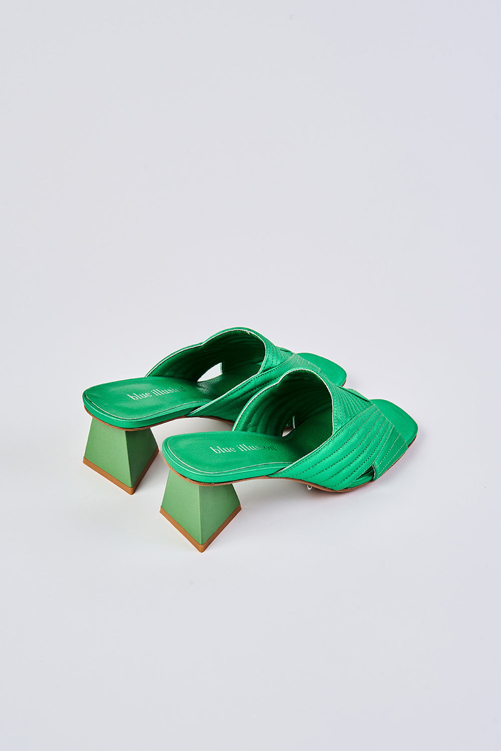 Green satin clearance mules