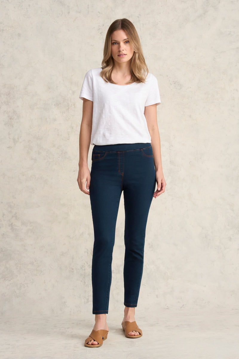Bengajean Good Earth Cotton Ankle Length Skinny Leg - Blue Denim