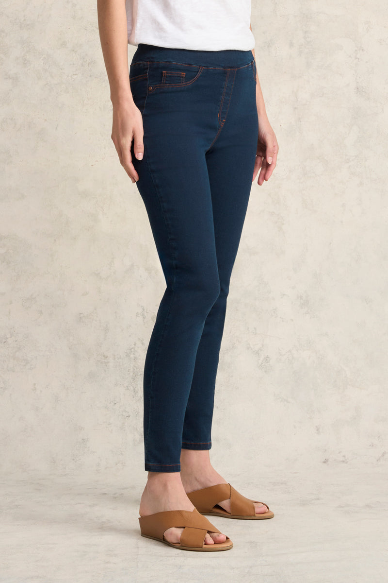 Bengajean Good Earth Cotton Ankle Length Skinny Leg - Blue Denim