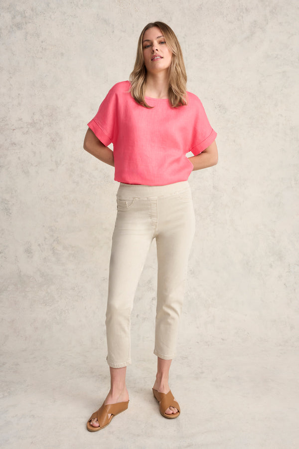 Linen Mix Top - Coral