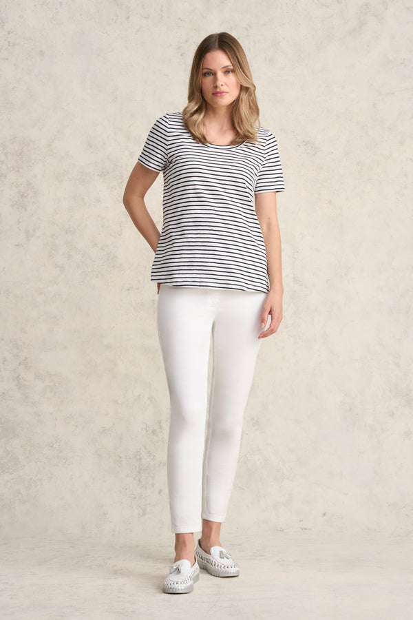 Organic Cotton T-Shirt - White Stripe