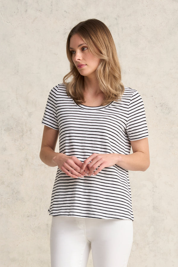 Organic Cotton T-Shirt - White Stripe