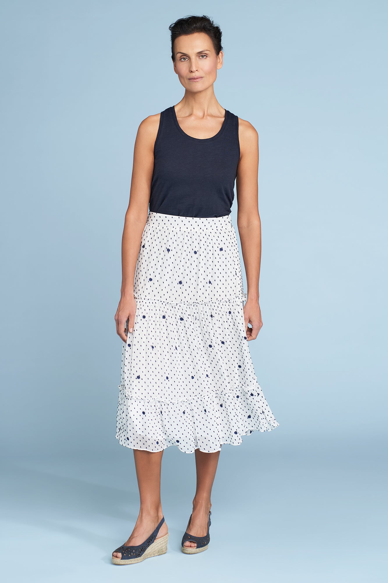 Tiered Frill Skirt – Blue Illusion