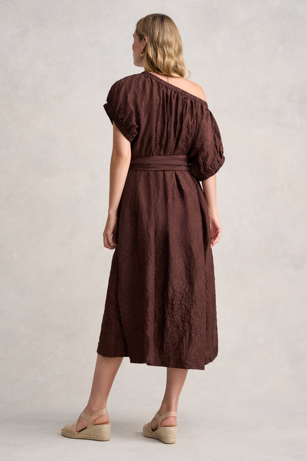 Crushed Silk Dress - Chocolate