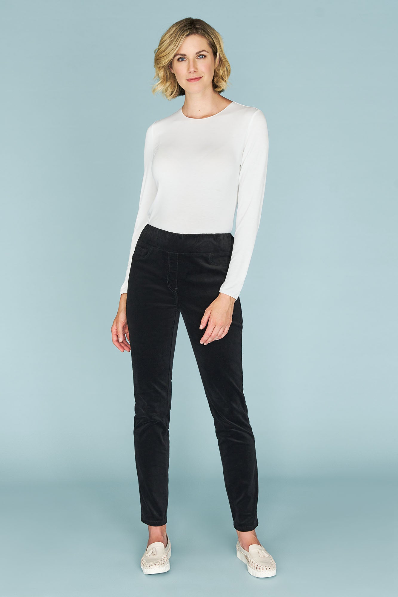 Trousers | Velvet Skinny Trouser | Warehouse