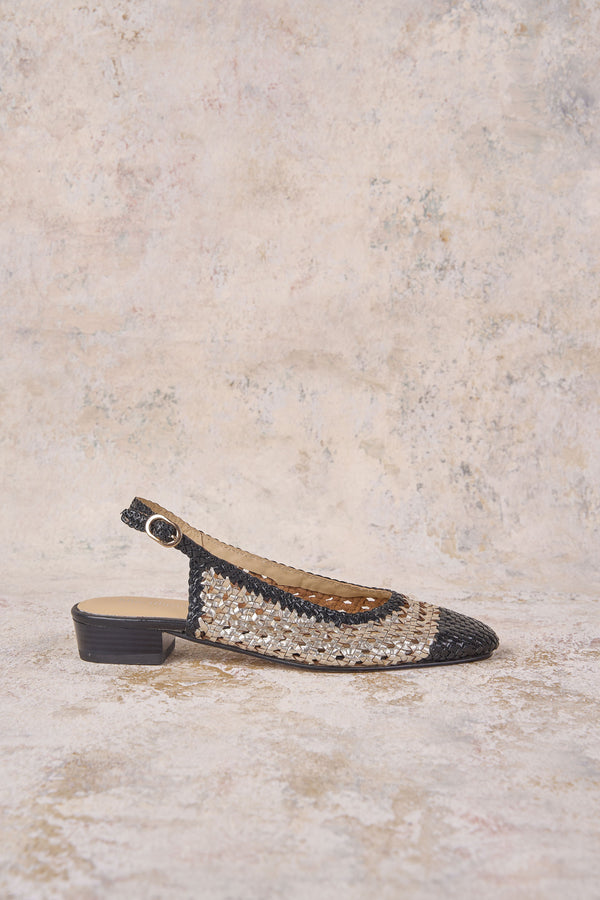 Verona Woven Sling Back Flat