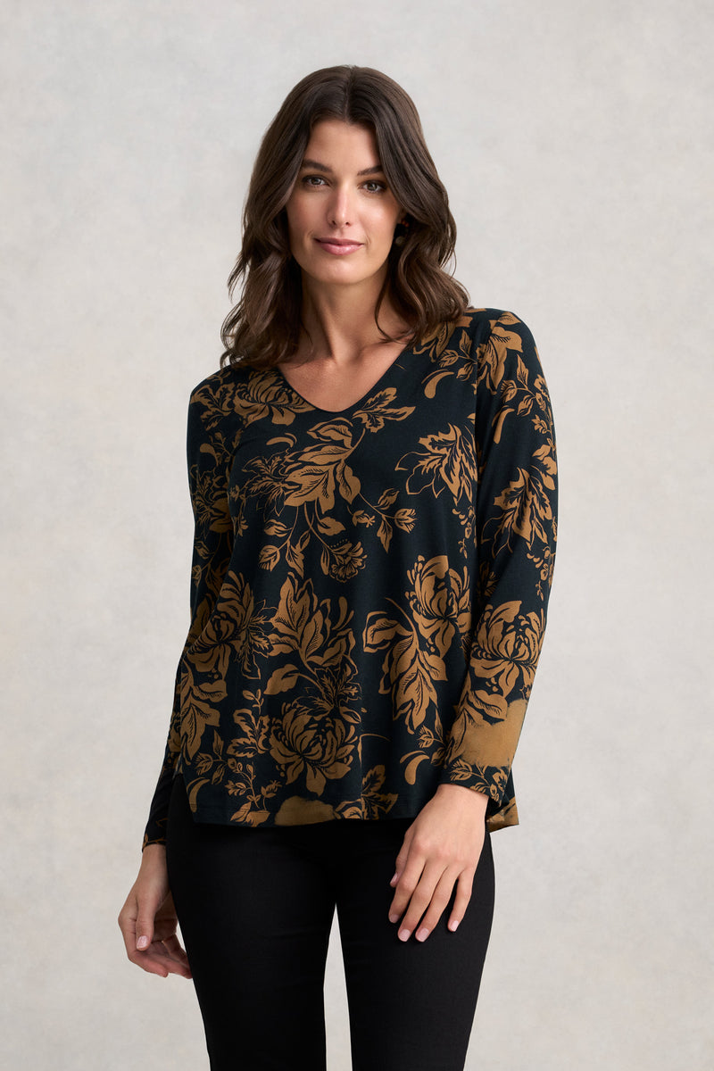 V-Neck Relaxed T-Shirt - Winter Foliage