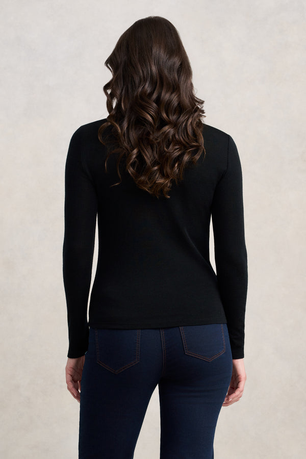 Merino Wool Rib Tee - Black