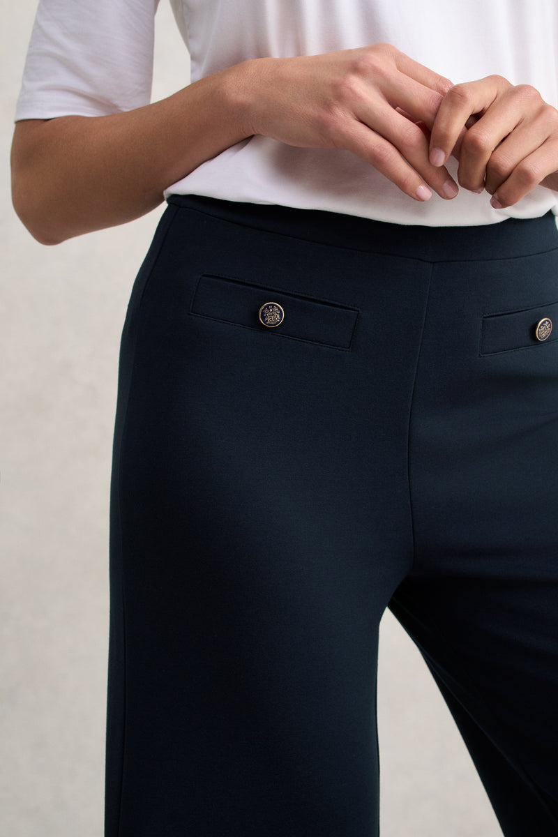 Straight Leg Ponte Pant - Ink