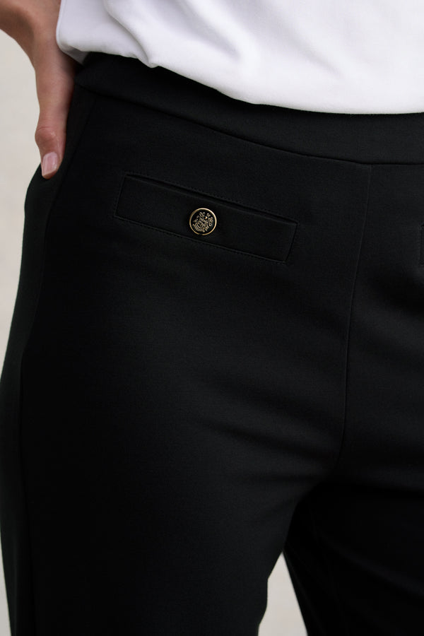 Straight Leg Ponte Pant - Black