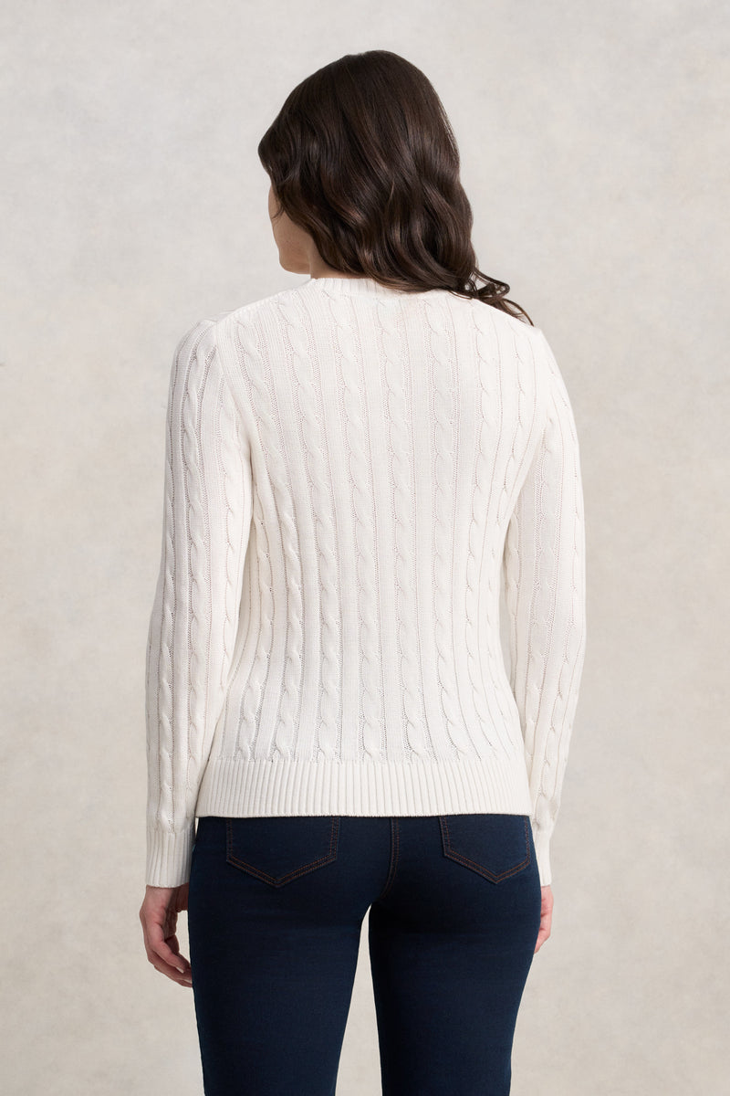 Long Sleeve Cable Knit - Cream