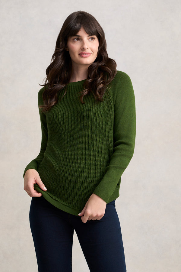 Cotton Blend Textured Jumper - Clover