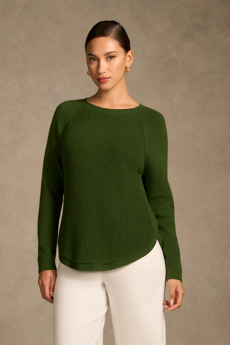Cotton Blend Textured Jumper - Clover
