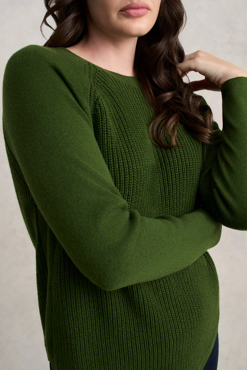 Cotton Blend Textured Jumper - Clover