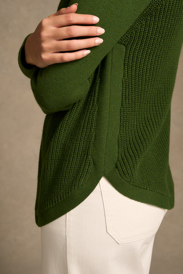 Cotton Blend Textured Jumper - Clover