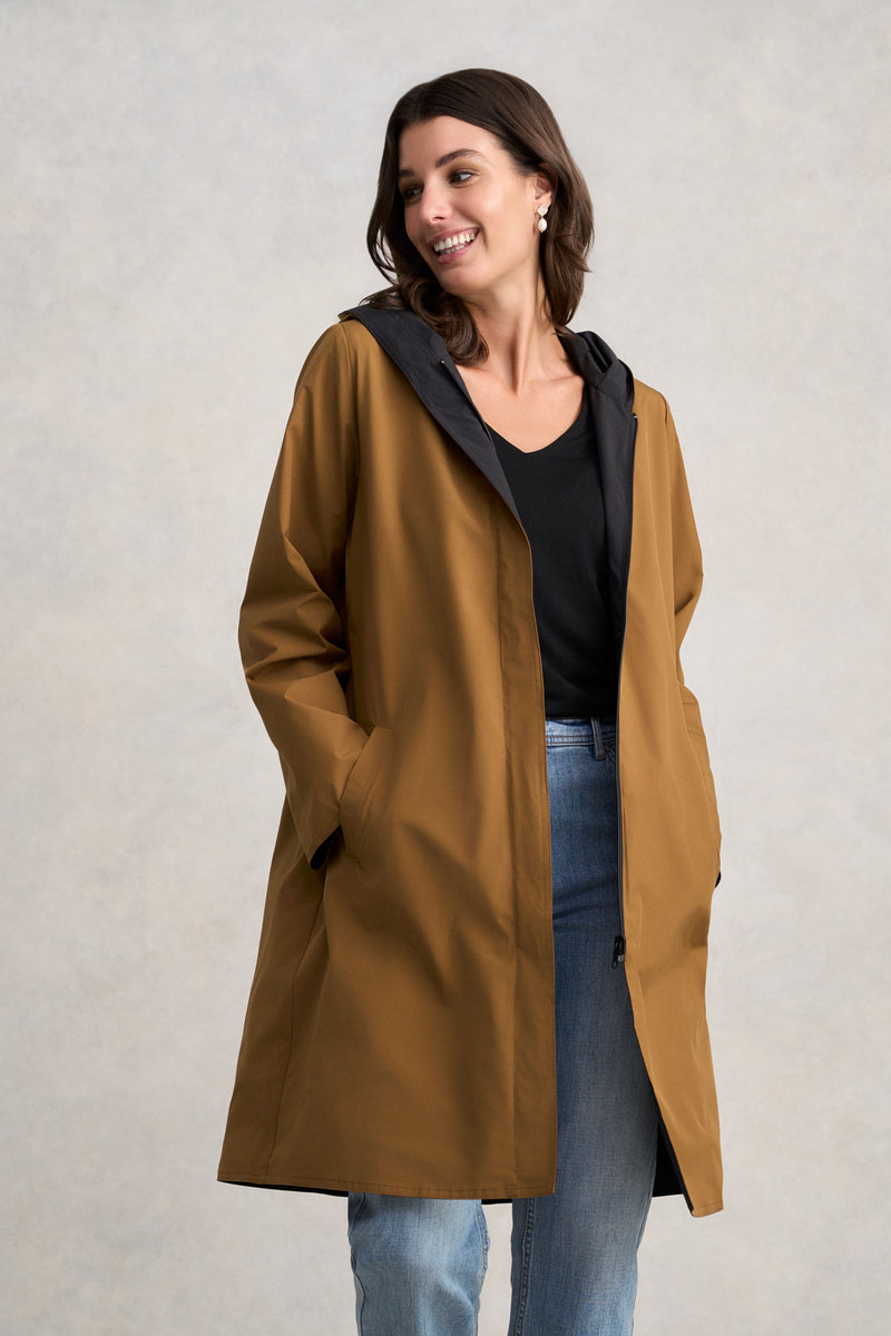 Reversible Raincoat - Tobacco / Black