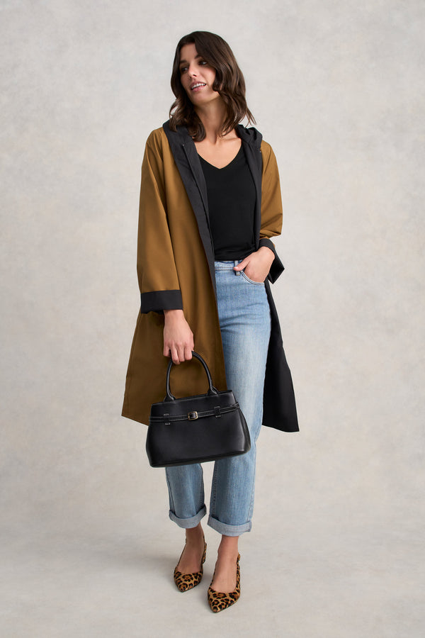 Reversible Raincoat - Tobacco / Black